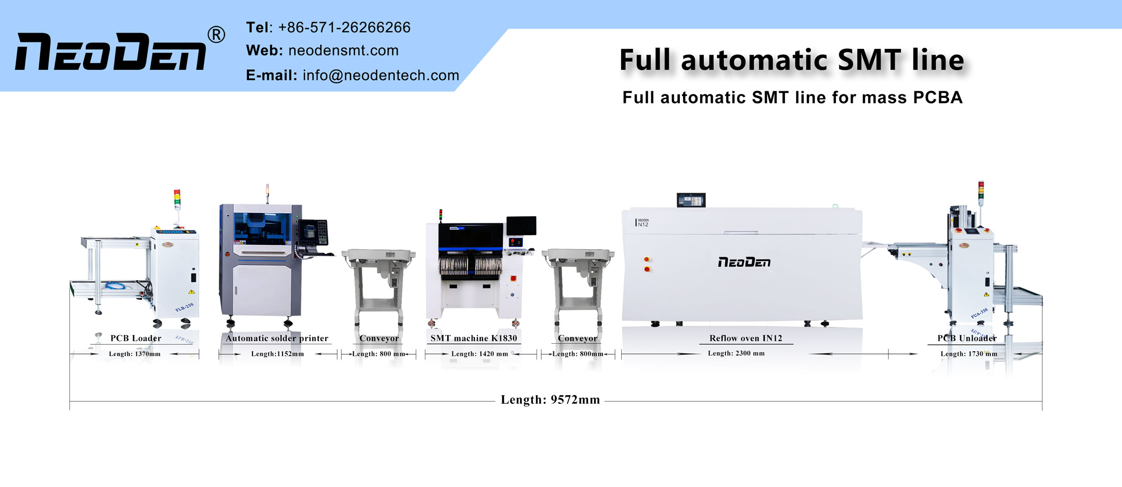 NeoDen K1830 täysautomaattinen SMT-tuotantolinja
